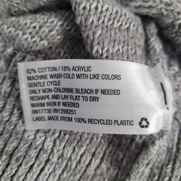 Mossimo Heather Gray Cable Knit Long Sleeve Crew Neck Sweater Size Small - Picture 6 of 7